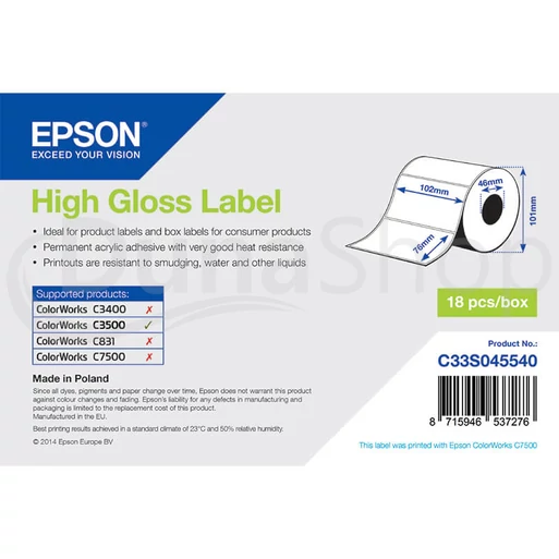 Epson samolepiace etikety C33S045540