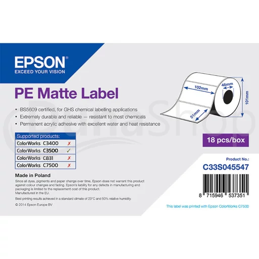 Epson samolepiace etikety C33S045547