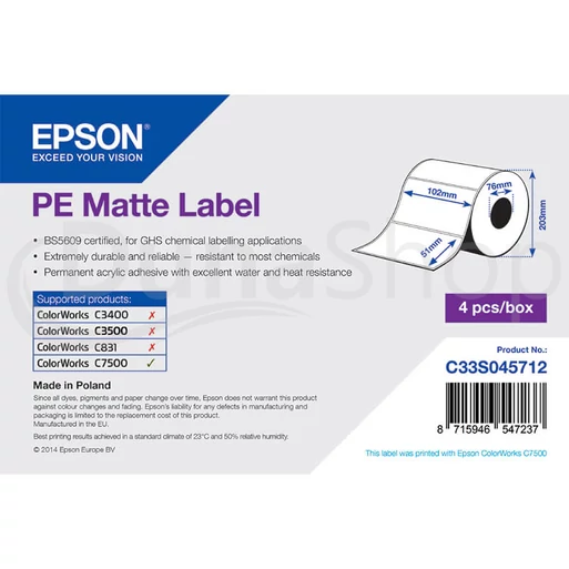 Epson samolepiace etikety C33S045712