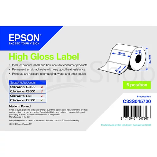 Epson samolepiace etikety C33S045720