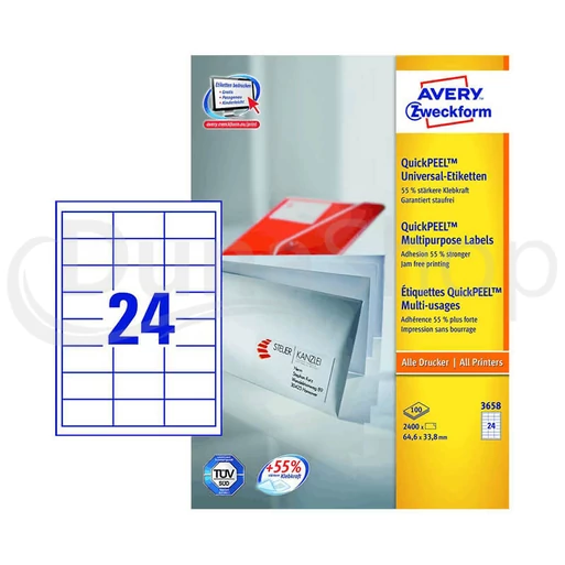 Avery Zweckform hárkové print etikety 3658