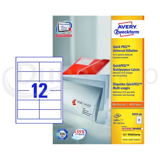 Avery Zweckform hárkové print etikety 3659-200
