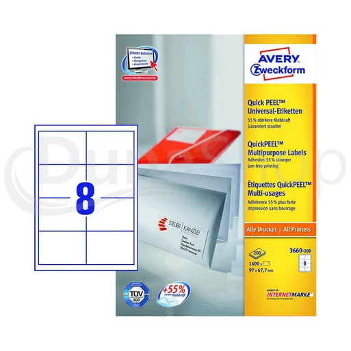 Avery Zweckform hárkové print etikety 3660-200