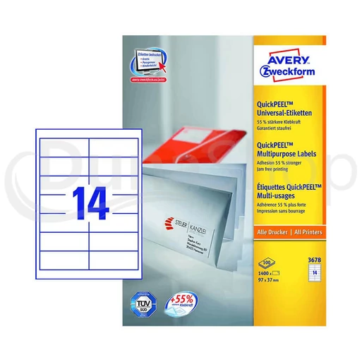 Avery Zweckform hárkové print etikety 3678