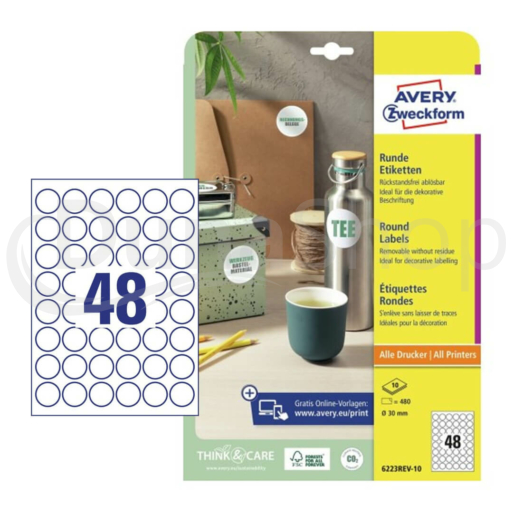 Avery Zweckform hárkové print etikety 6223REV-10