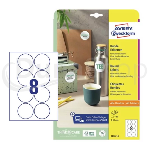 Avery Zweckform hárkové print etikety 6228-10