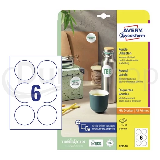 Avery Zweckform hárkové print etikety 6229-10