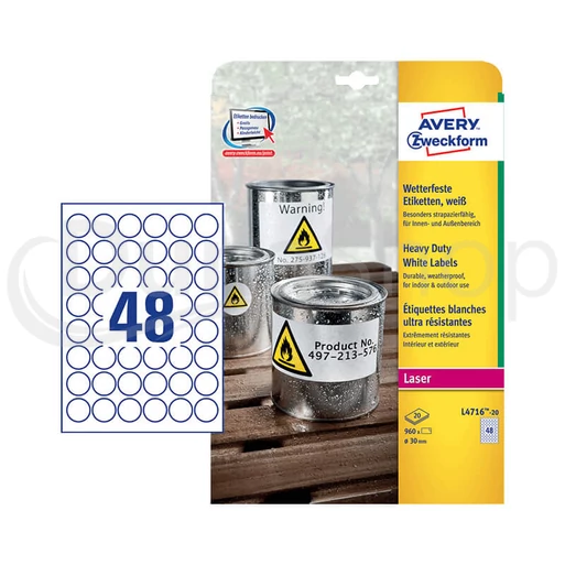 Avery Zweckform hárkové print etikety L4716-20