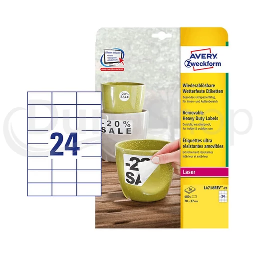 Avery Zweckform hárkové print etikety L4718REV-20