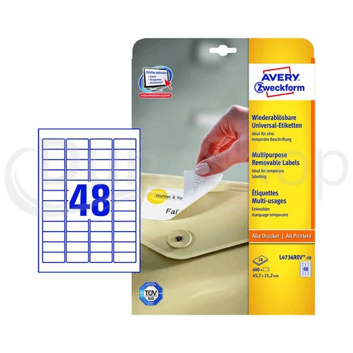 Avery Zweckform hárkové print etikety L4736REV-10