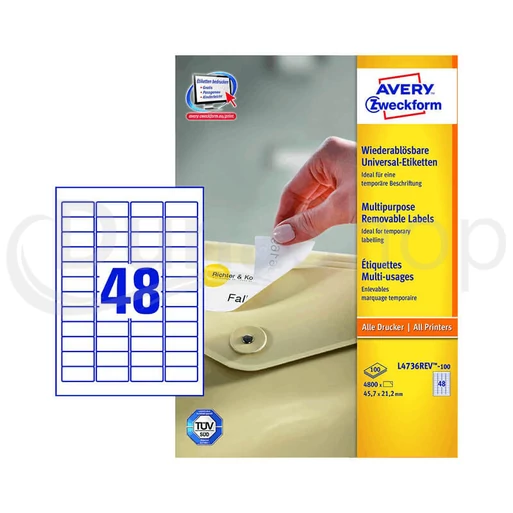 Avery Zweckform hárkové print etikety L4736REV-100