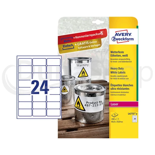 Avery Zweckform hárkové print etikety L4773-20