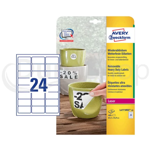 Avery Zweckform hárkové print etikety L4773REV-20