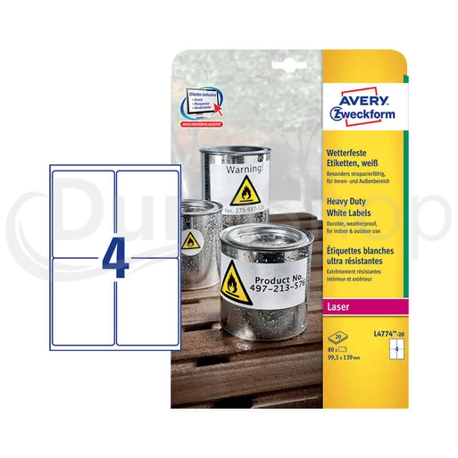 Avery Zweckform hárkové print etikety L4774-20