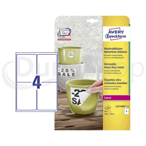 Avery Zweckform hárkové print etikety L4774REV-20