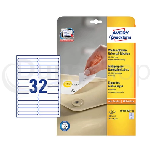 Avery Zweckform hárkové print etikety L6031REV-25