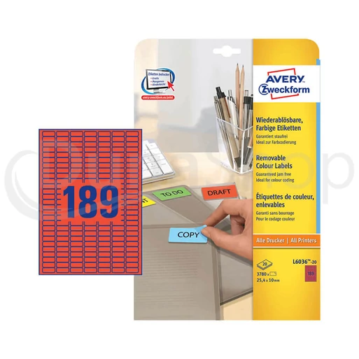 Avery Zweckform hárkové print etikety L6036-20