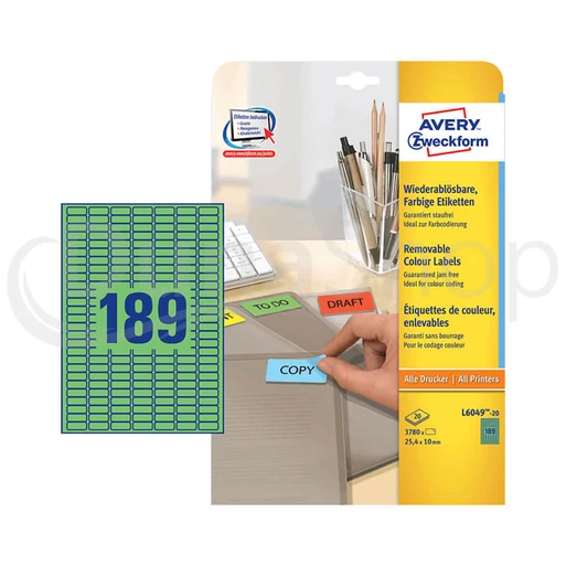 Avery Zweckform hárkové print etikety L6049-20