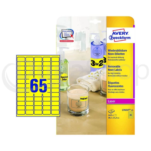 Avery Zweckform hárkové print etikety L7651Y-25