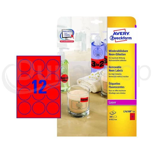 Avery Zweckform hárkové print etikety L7670R-25