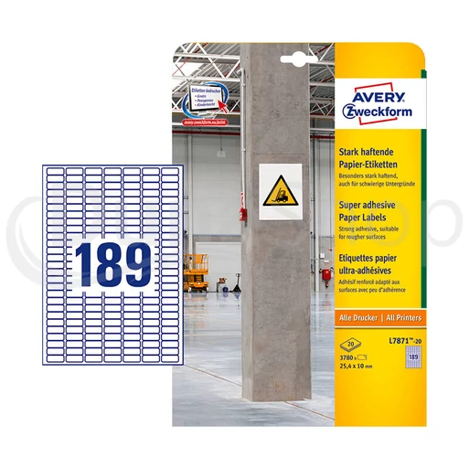 Avery Zweckform hárkové print etikety L7871-20