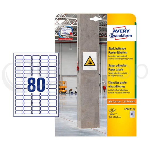Avery Zweckform hárkové print etikety L7872-20