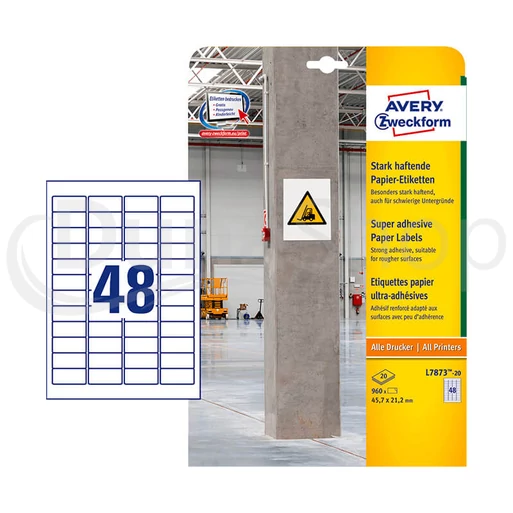 Avery Zweckform hárkové print etikety L7873-20
