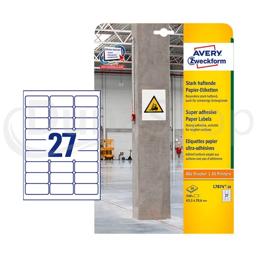 Avery Zweckform hárkové print etikety L7874-20