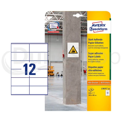 Avery Zweckform hárkové print etikety L7875-20