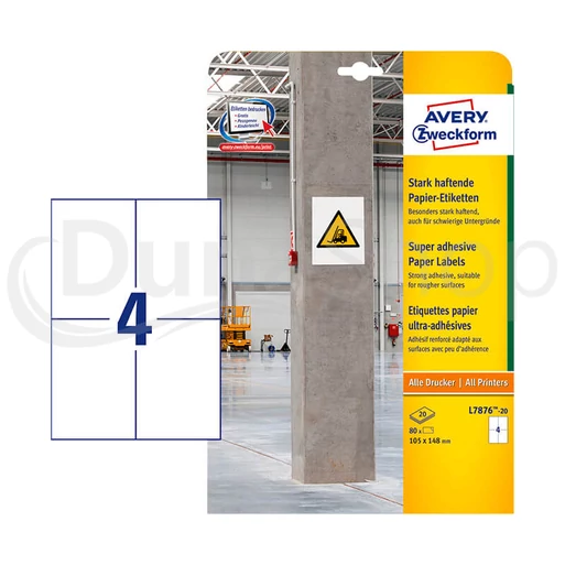 Avery Zweckform hárkové print etikety L7876-20