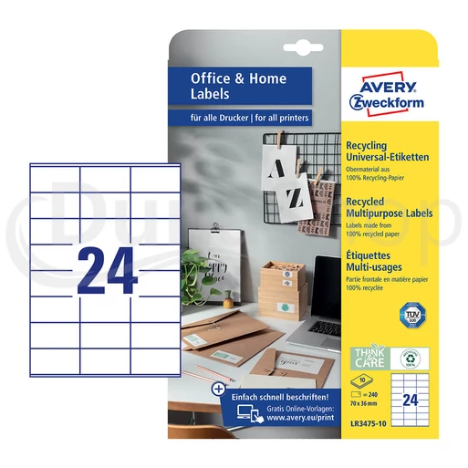 Avery Zweckform hárkové print etikety LR3475-10