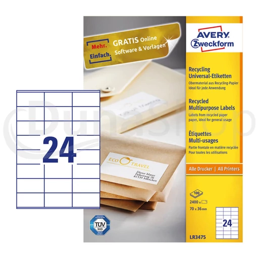 Avery Zweckform hárkové print etikety LR3475