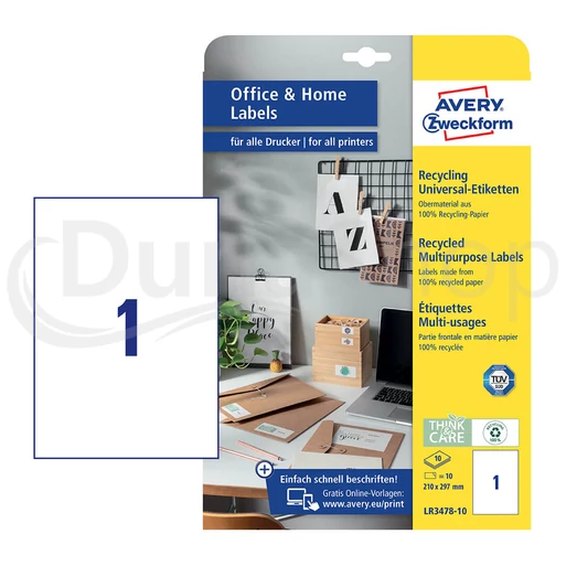 Avery Zweckform hárkové print etikety LR3478-10
