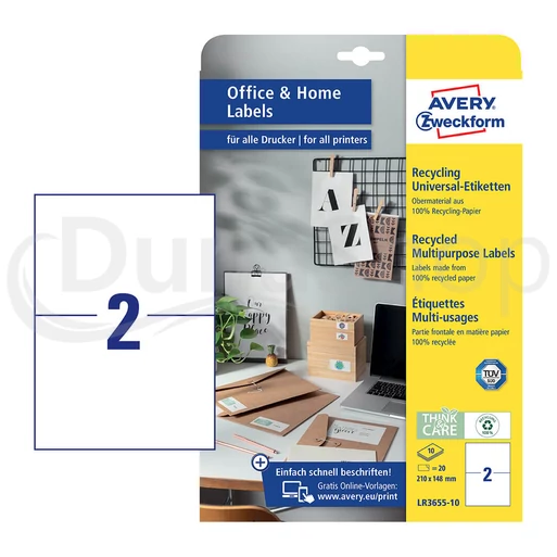 Avery Zweckform hárkové print etikety LR3655-10
