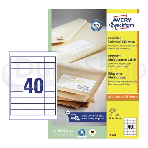 Avery Zweckform hárkové print etikety LR3657