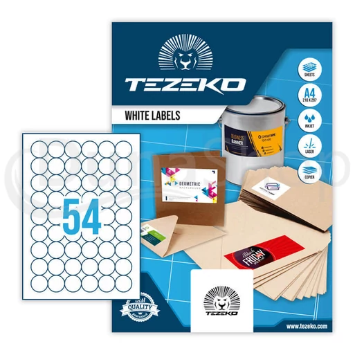Tezeko hárkové print etikety TZ-A4-0020