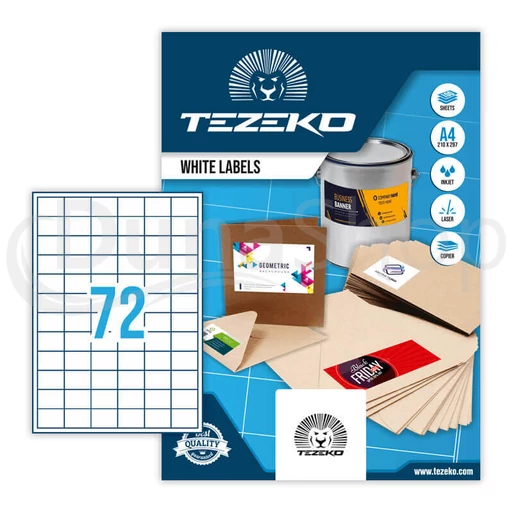 Tezeko hárkové print etikety TZ-A4-0042