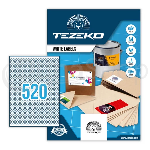 Tezeko hárkové print etikety TZ-A4-0045