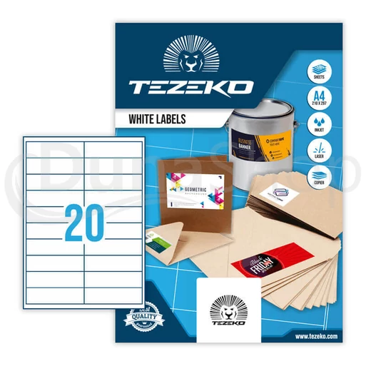 Tezeko hárkové print etikety TZ-A4-0072
